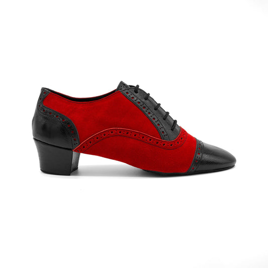 Soul Latino: Ανδρικό Χειροποίητο Latin Παπούτσι Δέρμα Λουστρίνι & Καστόρι – Ανατομικό, Φαρδύ Τακούνι 3,5 εκ. CatherineStella