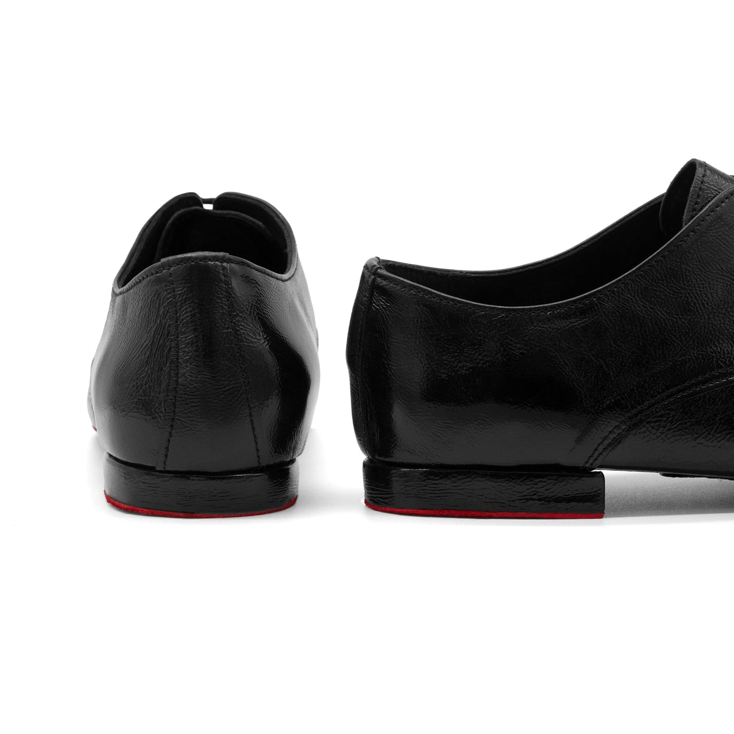 Tango Shadow: Ανδρικό χορευτικό παπούτσι για tango με μαύρο λουστρίν και κόκκινη καστόρι σόλα CatherineStella