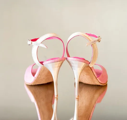 ΑΚΤΙΣ - CatherineStella, dancing shoes for tango, ροζ-χρυσο χρώμα χορευτικά παπούτσια, γυναικεια χορευτικά παπούτσια