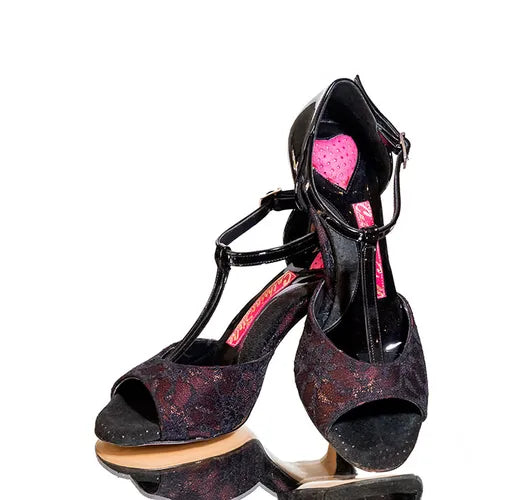 ALTA - CatherineStella, μπορντό δαντέλα, χορευτικά παπούτσια από δαντέλα, τανκοπαπουτσα γυναικεία 