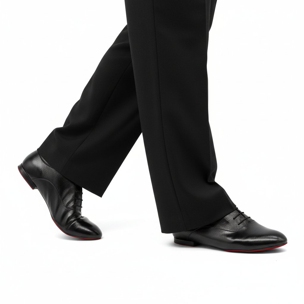 El Caballero – Ανδρικό Tango Παπούτσι Μαύρο Λουστρίνι με Κόκκινη Σουέτ Σόλα CatherineStella