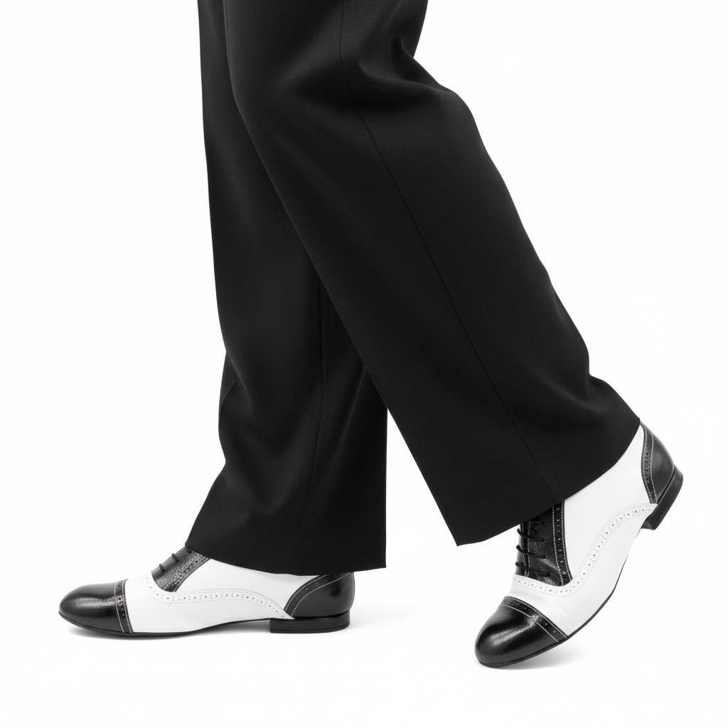 Milonguero Soul – Χειροποίητο Ανδρικό Χορευτικό Tango Παπούτσι σε Μαύρο & Λευκό Λουστρίνι CatherineStella