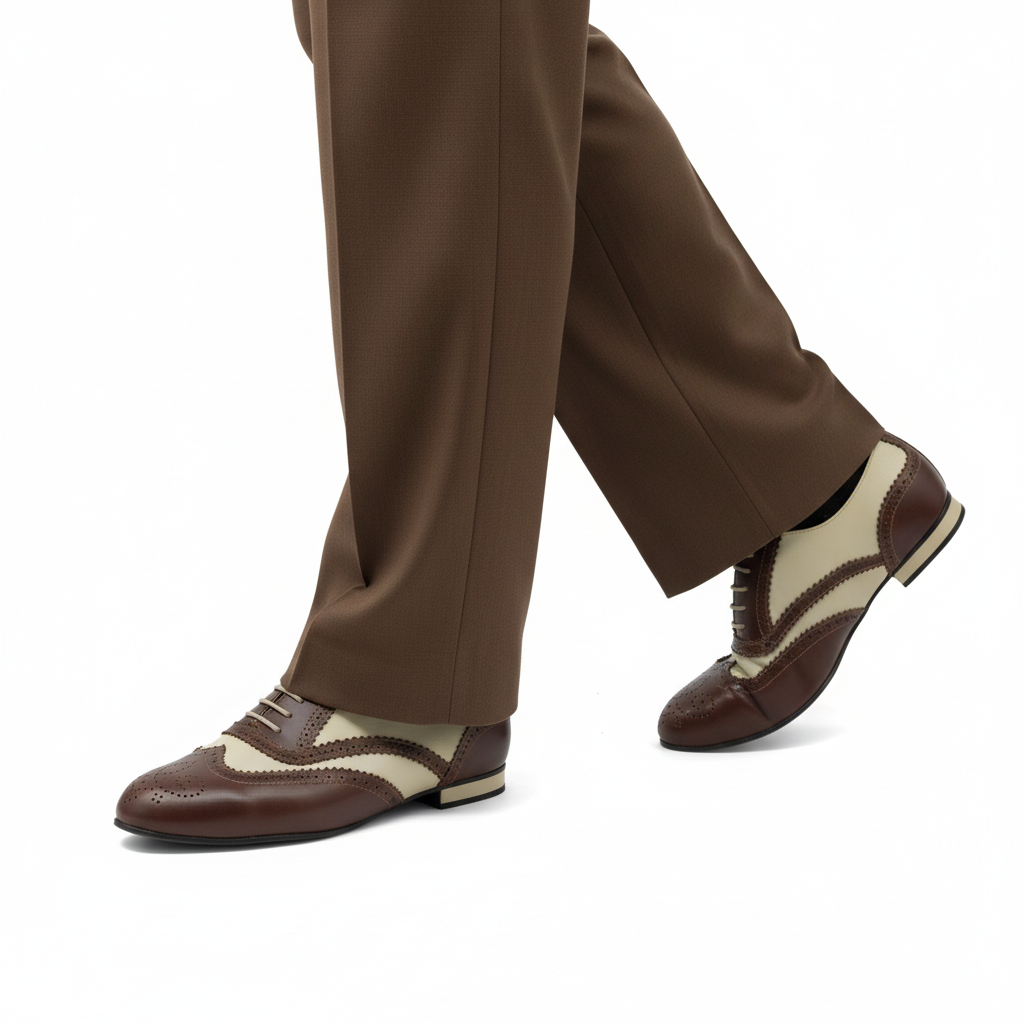 Twist de Época – Χειροποίητο Ανδρικό Tango Παπούτσι Ματ Δέρμα με Διχρωμία Retro CatherineStella